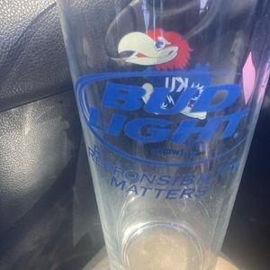 K U Bud Light Beer Glass